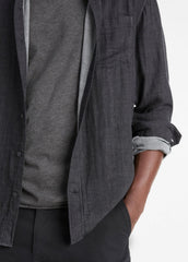 Double Face Long Sleeve in Long Sleeve - HEATHER BLACK