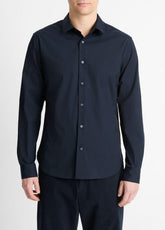 Stretch-Cotton Poplin Shirt in Long Sleeve - COASTAL BLUE