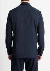 Stretch-Cotton Poplin Shirt in Long Sleeve - COASTAL BLUE