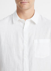 Linen Short-Sleeve Shirt in Short Sleeve - OPTIC WHITE