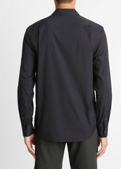 Stretch-Cotton Poplin Shirt in Long Sleeve - BLACK