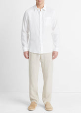 Linen Long-Sleeve Shirt in Long Sleeve - OPTIC WHITE