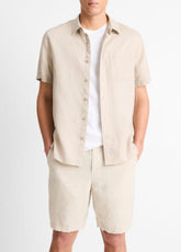 Linen Short-Sleeve Shirt in Short Sleeve - PUMICE ROCK