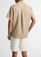 Linen Short-Sleeve Shirt in Long Sleeve - TEAK