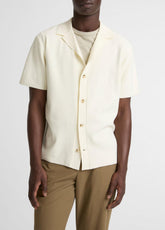 Merino Wool Cabana Shirt in Short Sleeve - CLASSIC CREAM