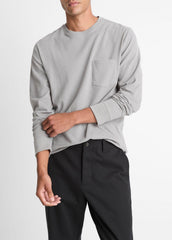 Sueded Jersey Long-Sleeve Pocket T-Shirt in Long Sleeve - HEATHER MOUSE