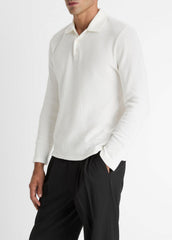 Variegated Cotton Polo Shirt in Henleys & Polos - OFF WHITE