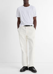 Pima Cotton Crew Neck T-Shirt in Short Sleeve - OPTIC WHITE