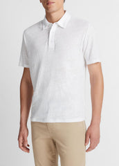 Linen Polo Shirt in Henleys & Polos - OPTIC WHITE