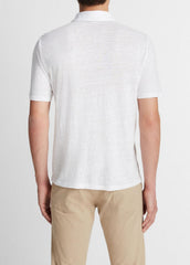 Linen Polo Shirt in Henleys & Polos - OPTIC WHITE