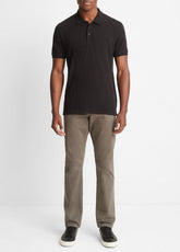 Classic Slub Polo Shirt in Henleys & Polos - BLACK
