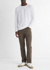 Pima Cotton Piqué Long-Sleeve T-Shirt in Long Sleeve - OPTIC WHITE