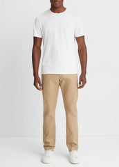 Garment Dye Cotton T-Shirt in Short Sleeve - OPTIC WHITE