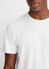 Garment Dye Cotton T-Shirt in Short Sleeve - OPTIC WHITE