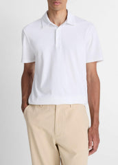 Garment Dye Cotton Polo Shirt in Henleys & Polos - OPTIC WHITE