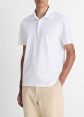 Garment Dye Cotton Polo Shirt in Henleys & Polos - OPTIC WHITE