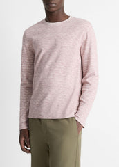 Space-Dye Cotton-Blend Long-Sleeve T-Shirt in Long Sleeve - MALBEC/OFF WHITE
