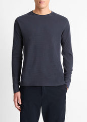 Pima Cotton-Blend Thermal Long-Sleeve Pullover in Long Sleeve - COASTAL BLUE