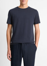 Pima Cotton Crew Neck T-Shirt in Short Sleeve - COASTAL BLUE