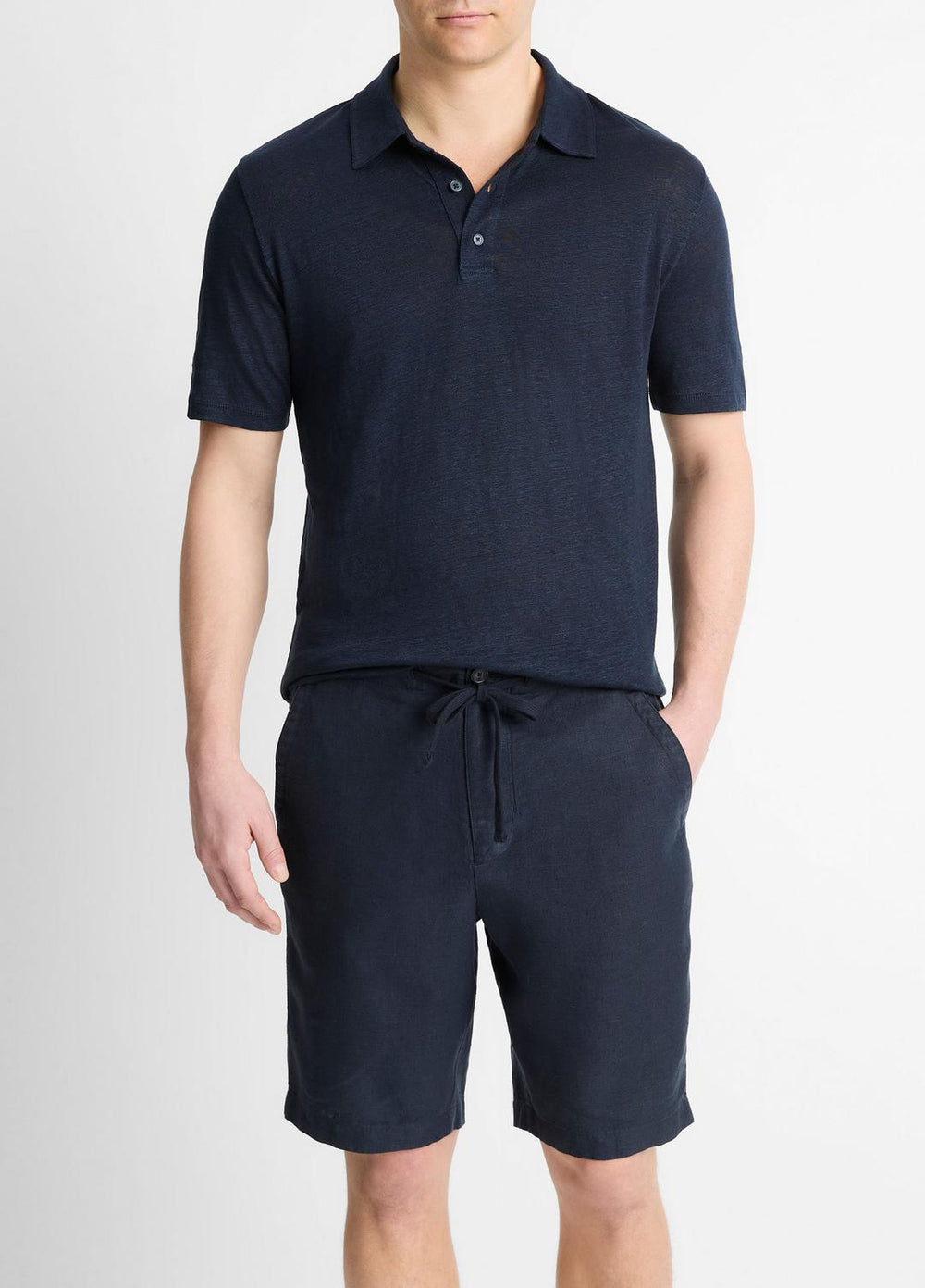 Linen Polo Shirt in Henleys & Polos - COASTAL BLUE