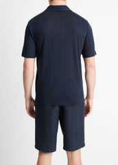 Linen Polo Shirt in Henleys & Polos - COASTAL BLUE