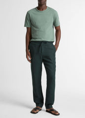 Garment Dye Cotton T-Shirt in Short Sleeve - WASHED LAUREL
