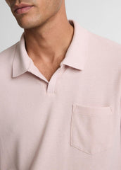 Cotton-Blend Johnny-Collar Polo Shirt in Henleys & Polos - PARADISE