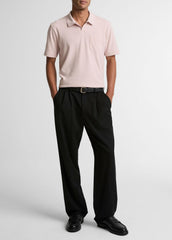 Cotton-Blend Johnny-Collar Polo Shirt in Henleys & Polos - PARADISE