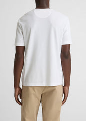 Pima Cotton Piqué Crew Neck T-Shirt in Short Sleeve - OPTIC WHITE
