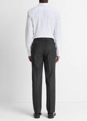 Wool-Silk Flannel Classic Pant in Trousers - CHARCOAL