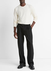 Wool Double-Pleat Suiting Trouser in Trousers - BLACK