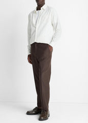 Wool-Silk Classic Pant in Trousers - BROWN