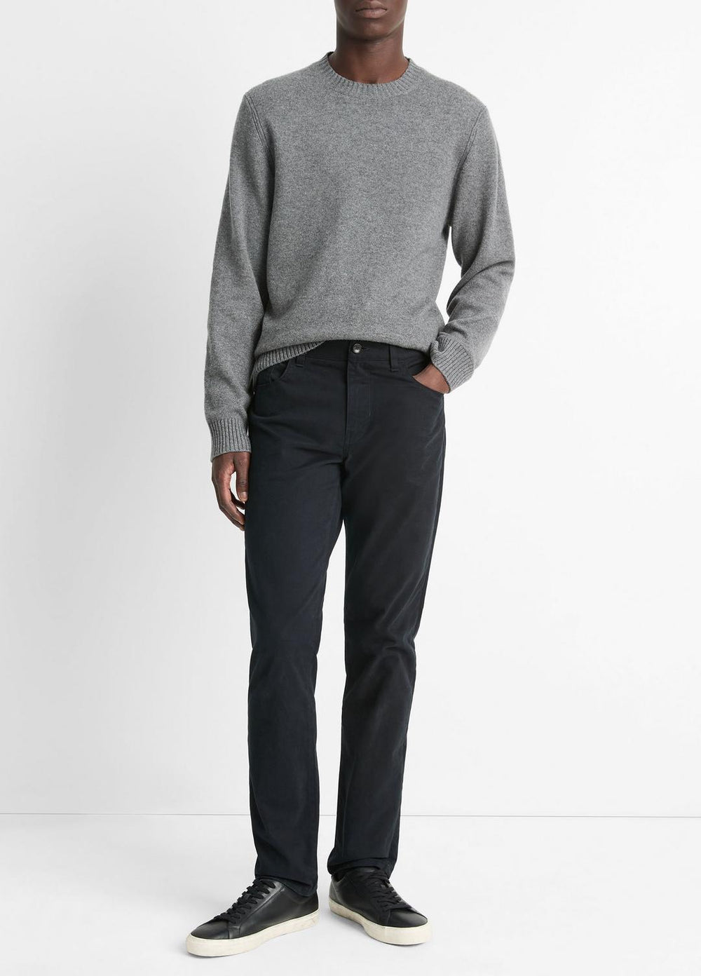 Dylan Slim 5-Pocket Peached Stretch-Cotton Pant in Trousers - BLACK