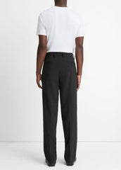 Louie Relaxed Pleated Trouser in Trousers - BLACK