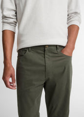 Dylan Slim 5-Pocket Cotton Sateen Pant in Trousers - SYCAMORE