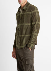 Plaid Cotton-Blend Shirt Jacket in Shirt Jackets - DARK LEAF COMBO
