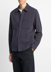 Heavy Sueded Cotton Shirt Jacket in Shirt Jackets - COASTAL BLUE