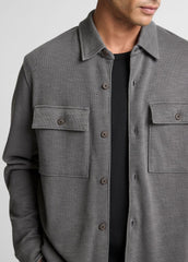 Double-Slub Cotton-Blend Shirt Jacket in Jackets - SLATE