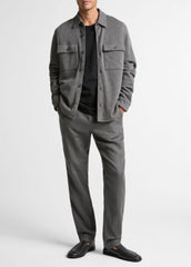 Double-Slub Cotton-Blend Shirt Jacket in Jackets - SLATE