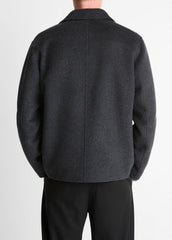 Splittable Wool-Blend Zip-Front Jacket in Jackets - HEATHER BLACK