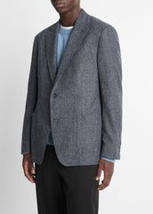Plaid Alpaca-Blend Relaxed Sport Coat in Blazers - NAVY/BLUE