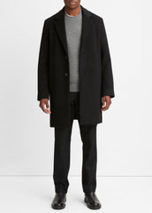 Classic Italian Wool-Blend Coat in Jackets & Outerwear - BLACK