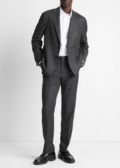 Wool-Silk Flannel Relaxed Sport Coat in Blazers - CHARCOAL