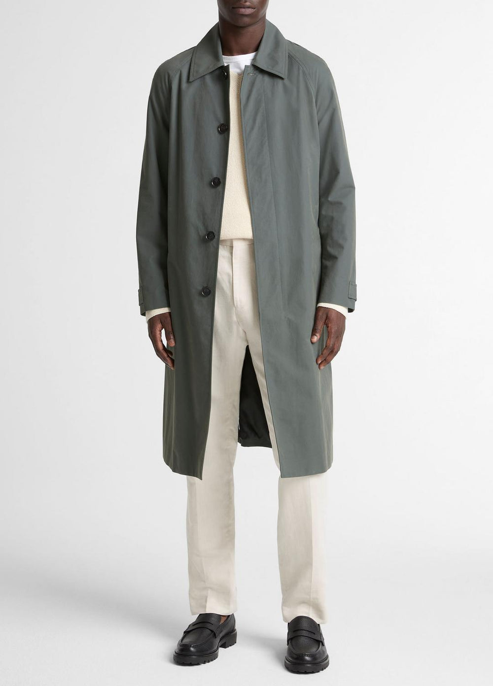 Cotton-Blend Single-Breasted Trench Coat in Coats - SLATE