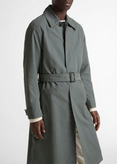 Cotton-Blend Single-Breasted Trench Coat in Coats - SLATE