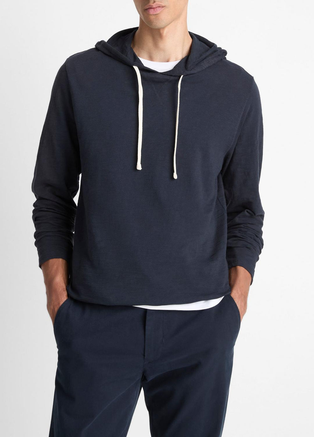 Textured Cotton Hoodie in Sweatshirts & Hoodies - COASTAL BLUE