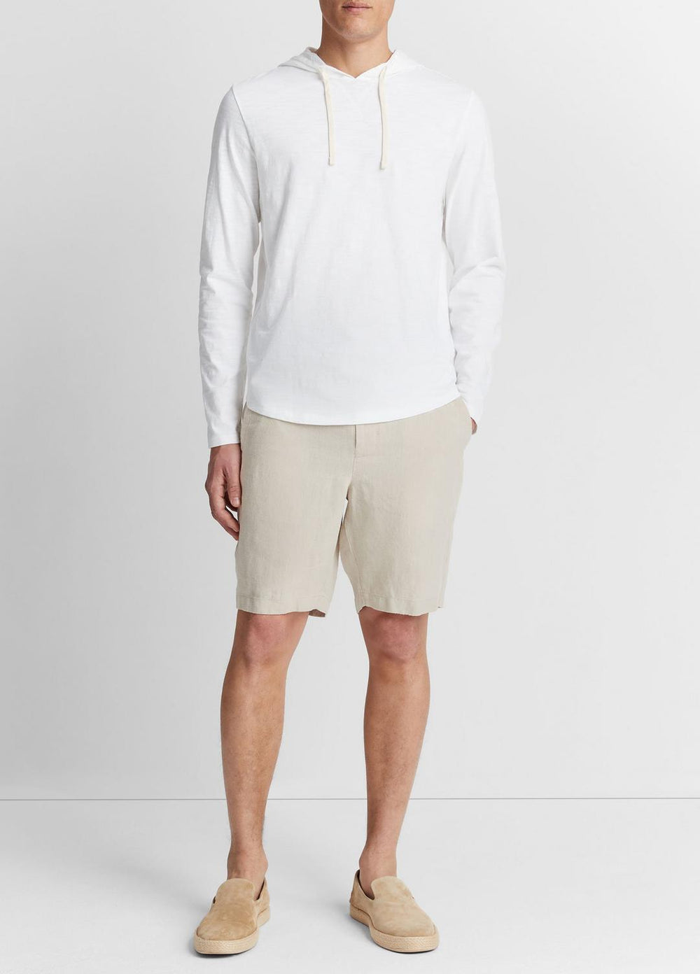 Textured Cotton Hoodie in Sweatshirts & Hoodies - OPTIC WHITE