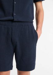 Cotton Bouclé Pull-On Short in Shorts - COASTAL BLUE