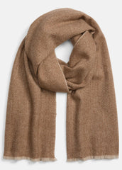 Herringbone Cashmere Scarf in Scarves & Hats - WALNUT/HEATHER OAT