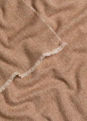 Herringbone Cashmere Scarf in Scarves & Hats - WALNUT/HEATHER OAT